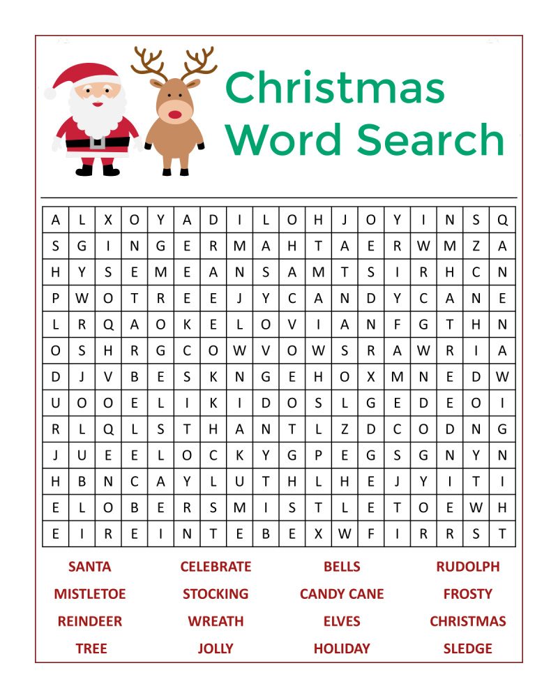 Santa'S Christmas Word Search Activity Page - Mama Likes This within Free Printable Christmas Find A Word