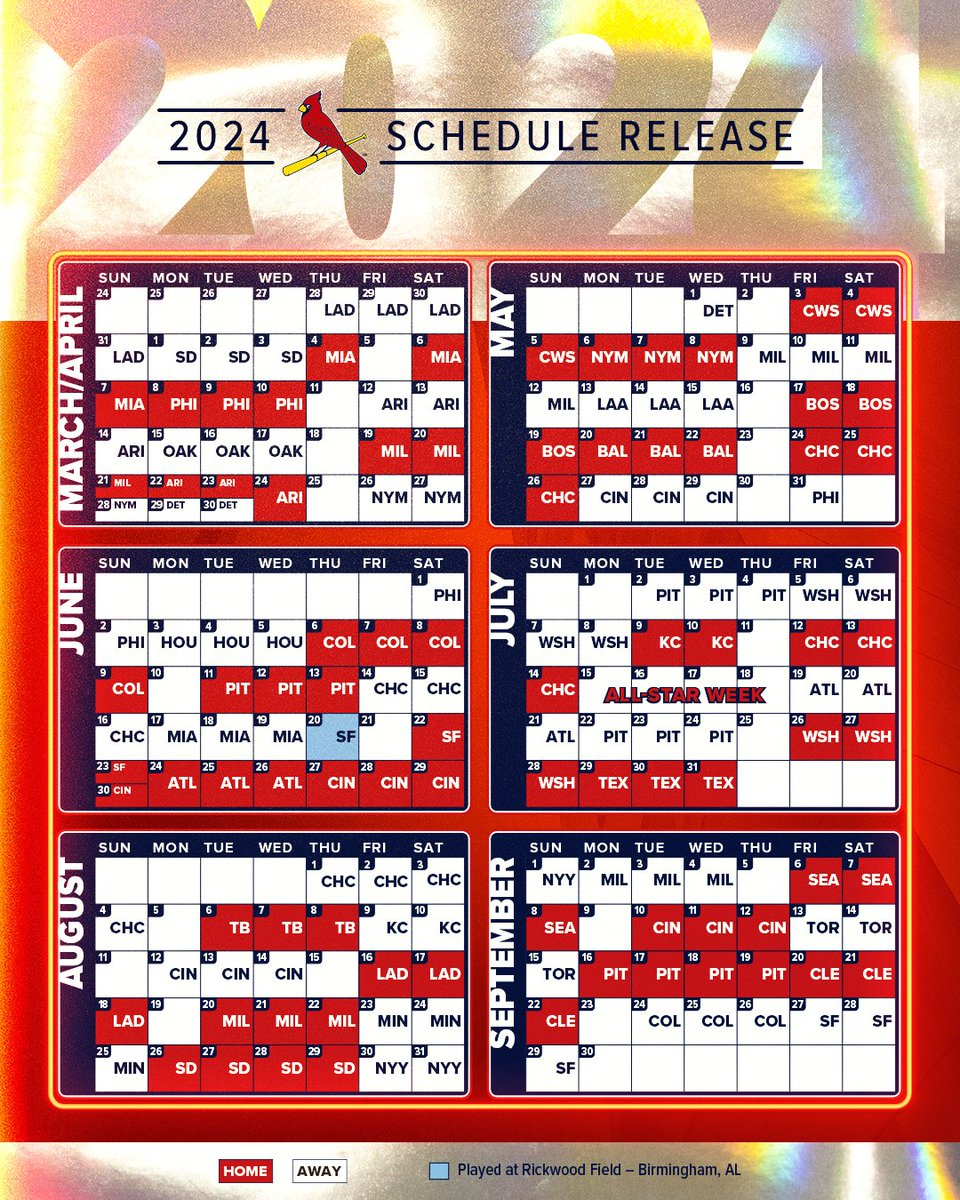 Save The Date(S)! 📅 The 2024 #Stlcards Regular Season Schedule Is with St Louis Cardinals Schedule Printable