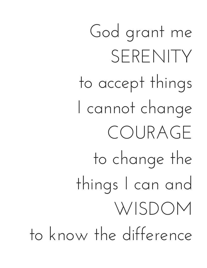 Serenity Prayer Printable - Hungry Happy Home in Printable Black And White Serenity Prayer