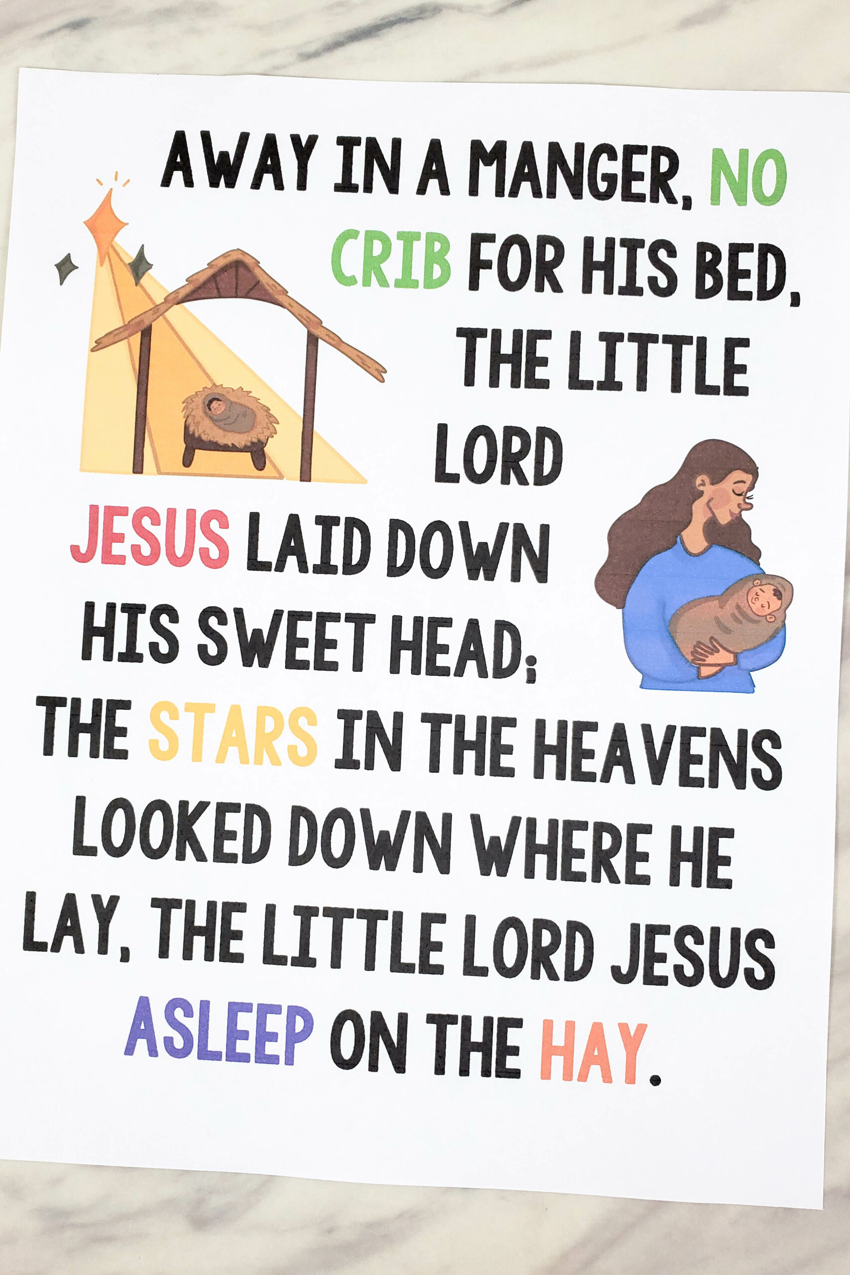 Shop: Away In A Manger Flip Chart - Primary Singing for Words to Away in a Manger Printable