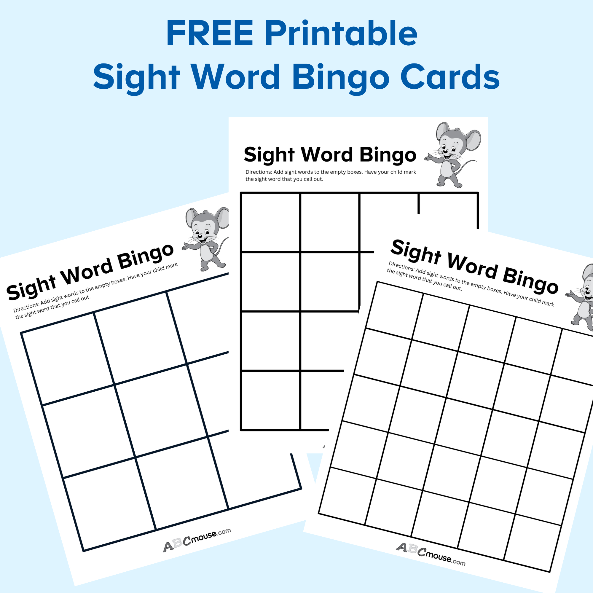 Sight Word Bingo Cards | Abcmouse regarding Free Printable Sight Word Bingo