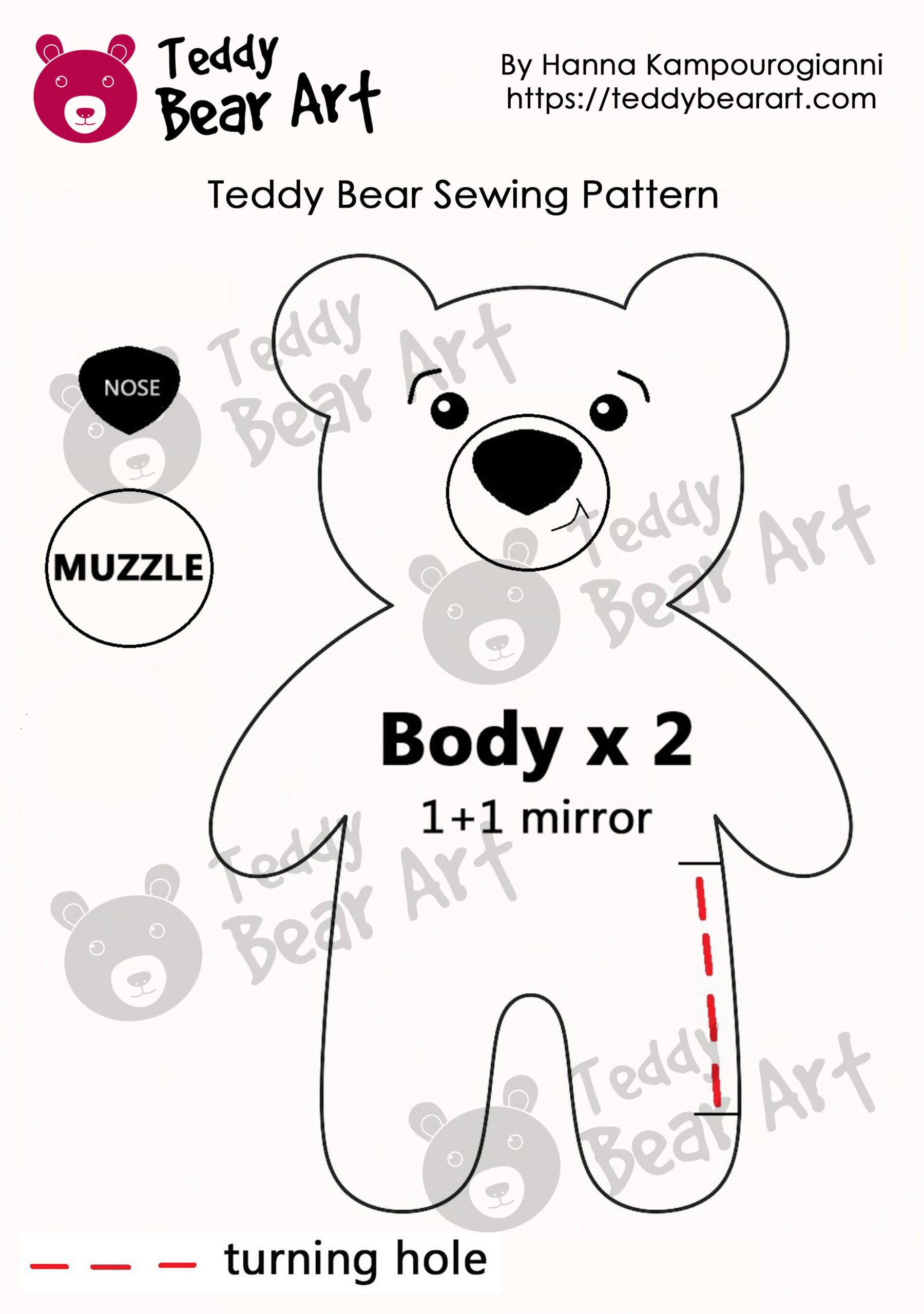 Simple Stuffed Animal Pattern: Felt Teddy Bear - Teddy Bear Art with regard to Printable Simple Teddy Bear Pattern