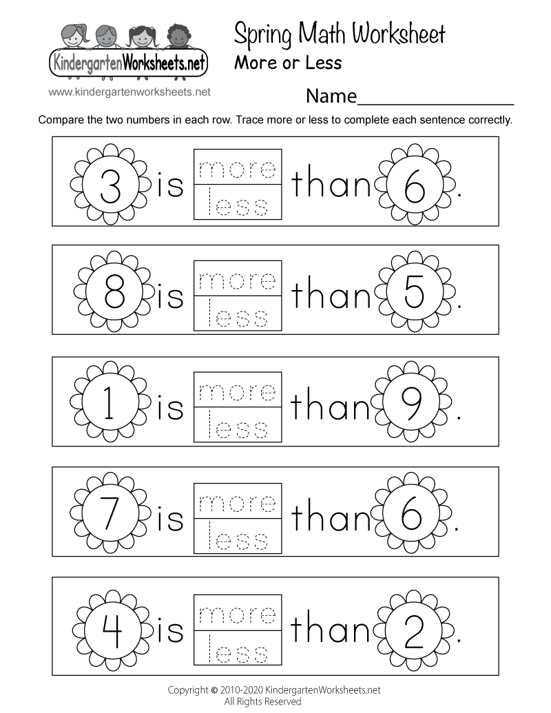 Spring Math Worksheet - Free Printable, Digital, & Pdf within Free Math Printable Worksheets For Kindergarten