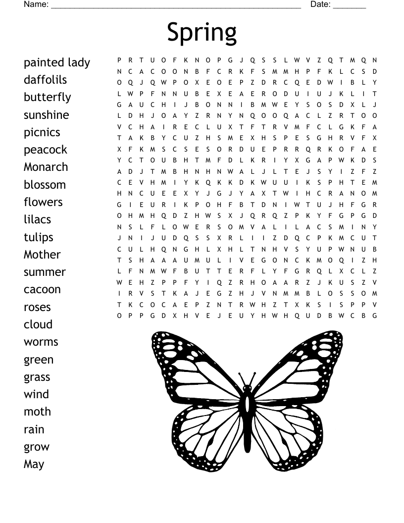 Spring Word Search - Wordmint for Spring Word Search Printable Free