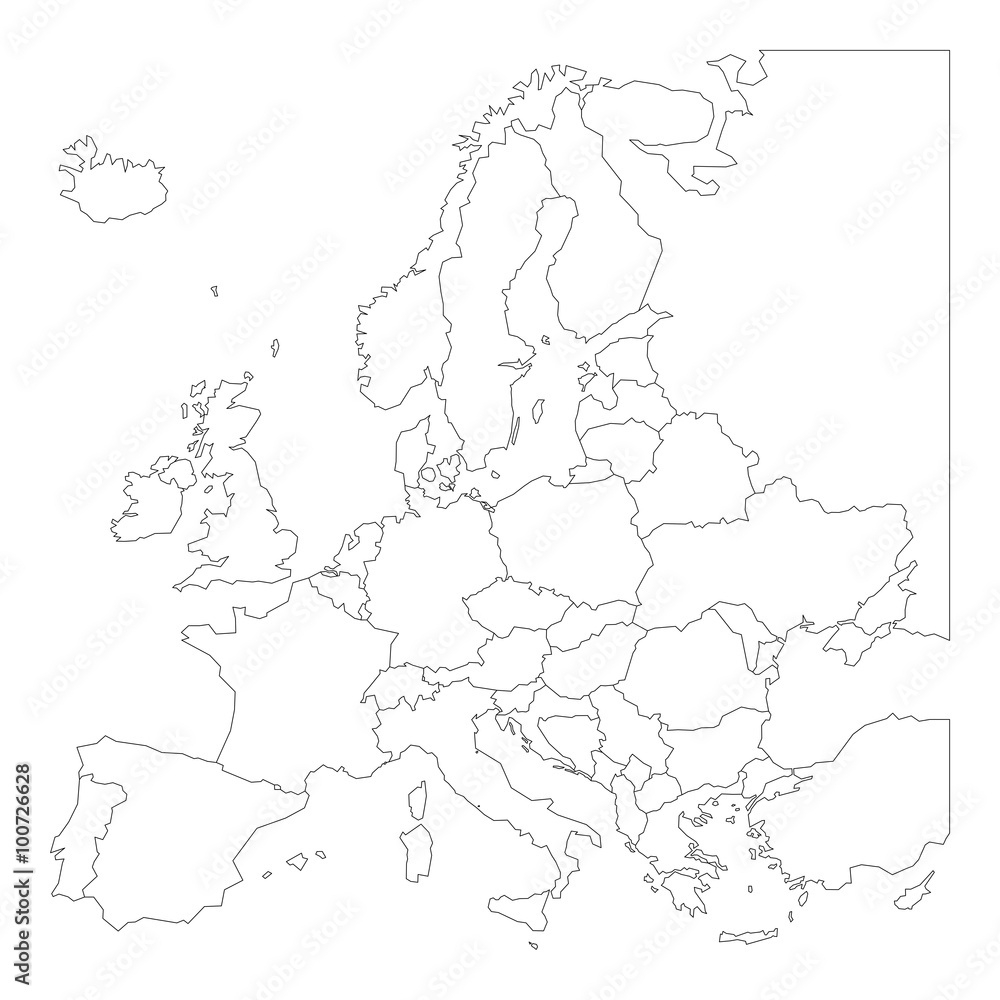 Stock-Vektorgrafik „Blank Outline Map Of Europe“ | Adobe Stock with regard to Map of Europe Printable Blank