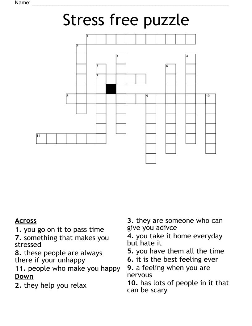 Stress Free Puzzle Crossword - Wordmint intended for Best Free Crossword Puzzles Printable