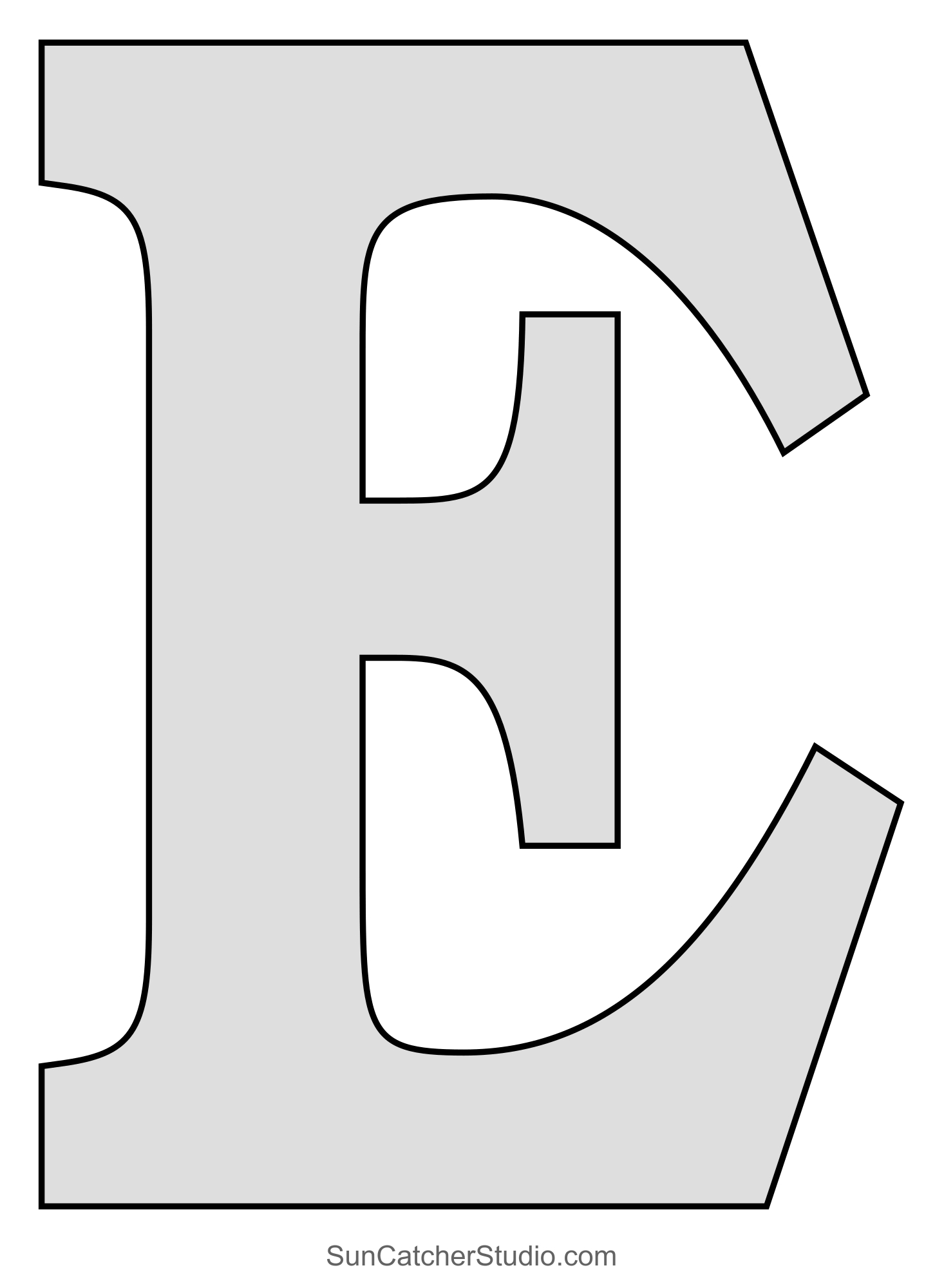 Tall Block Serif Printable Letter Stencils (Numbers And Alphabet for Free Printable Large Letter Stencils