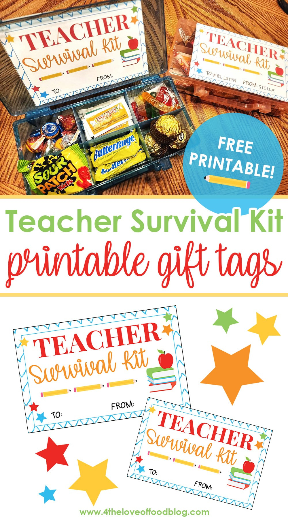 Teacher Survival Kit Gift Idea And Printable Tags - For The Love regarding Free Printable Teacher Survival Kit Label Printable