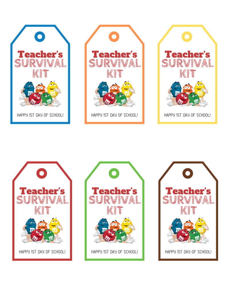 Teacher'S Survival Kit Free Printable Gift Tags | Baking You Happier inside Free Printable Teacher Survival Kit Label Printable