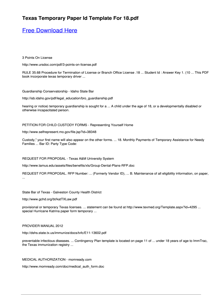 Texas Paper Id Template: Fill Out & Sign Online | Dochub pertaining to Printable Editable Texas Temporary Paper Id Template