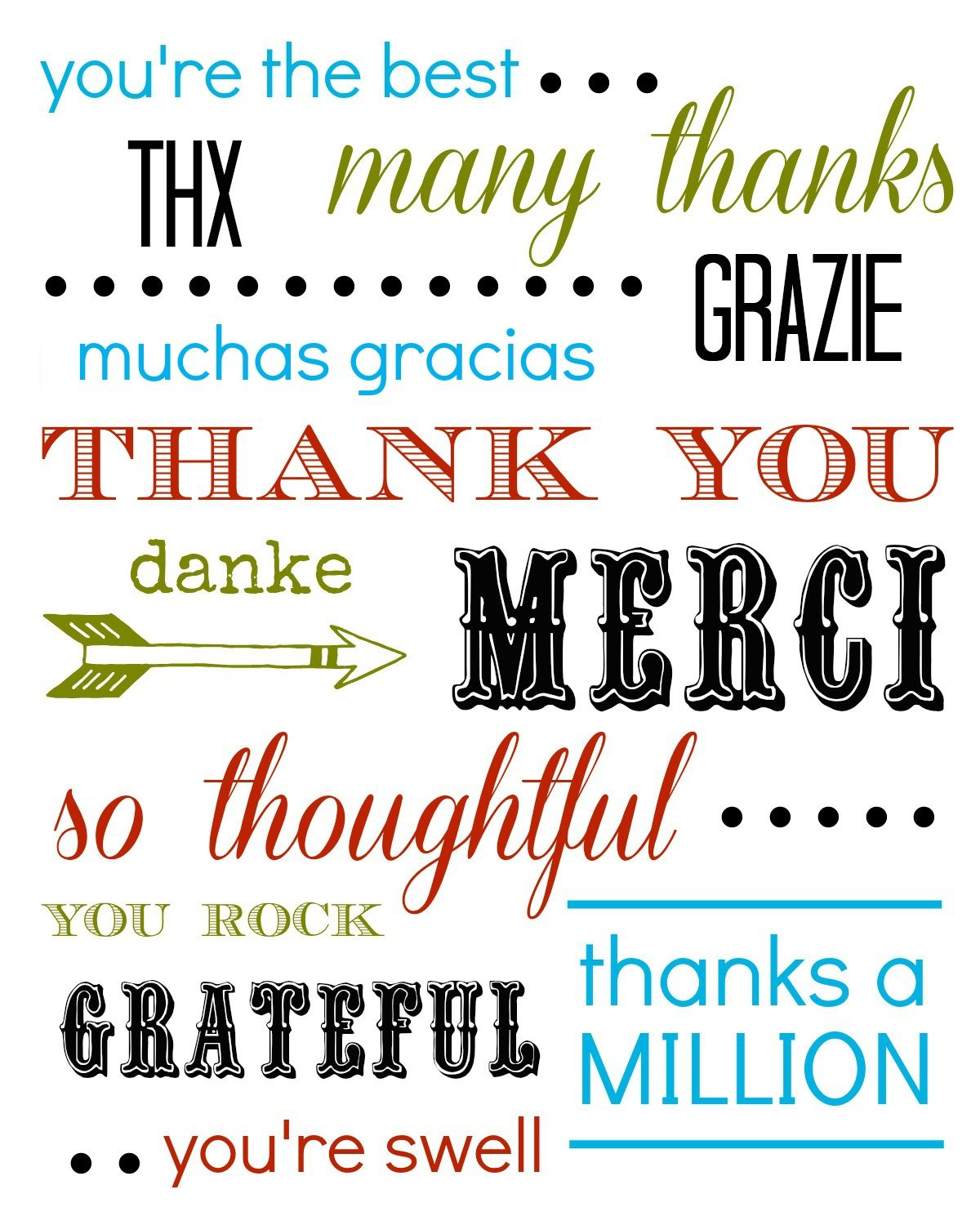 Thank You Card Free Printable within Thank You Cards Printable Free