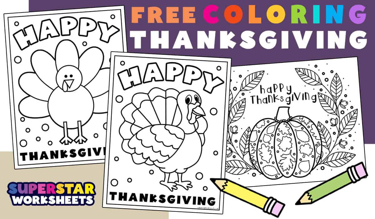 Thanksgiving Coloring Pages (Free Printables) - Superstar Worksheets inside Thanksgiving Free Printables For Preschoolers