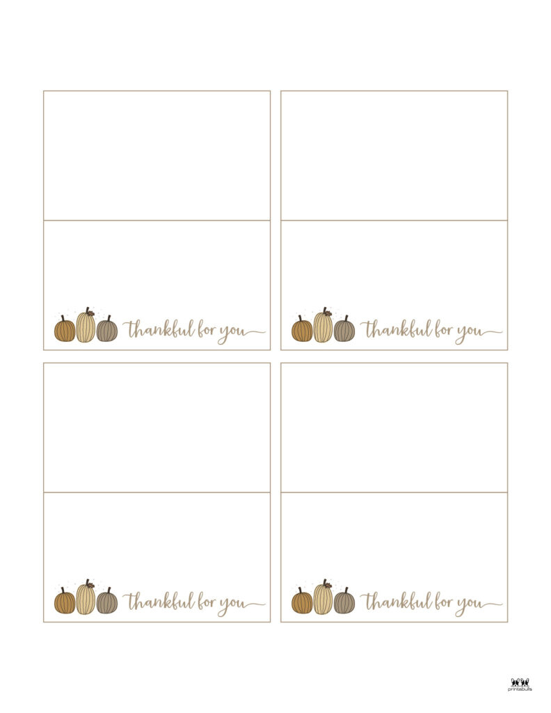 Thanksgiving Place Cards - 15 Free Printable Sets | Printabulls with regard to Free Thanksgiving Place Cards Printable