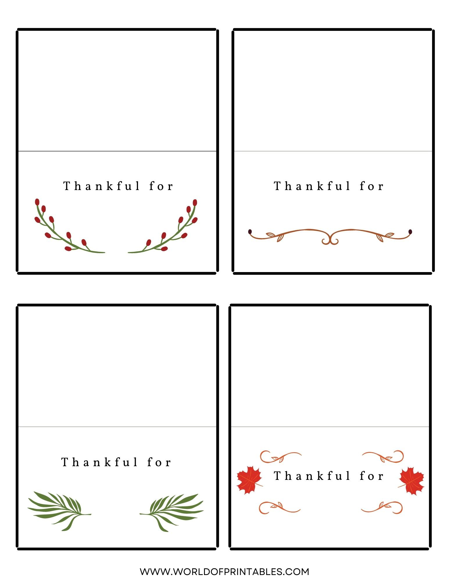 Thanksgiving Place Cards | Free Printables - Just Customize & Print! for Free Thanksgiving Place Cards Printable