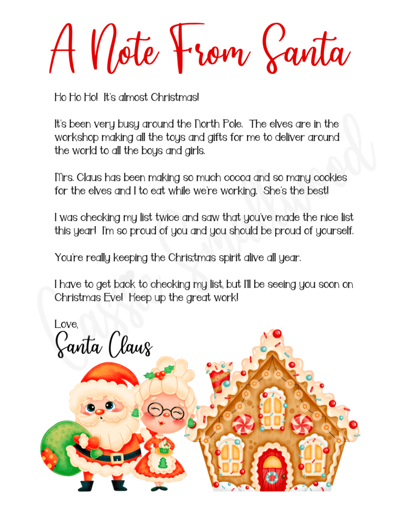 The Cutest Letters From Santa - Cassie Smallwood throughout Free Printable Santa Letters From Santa