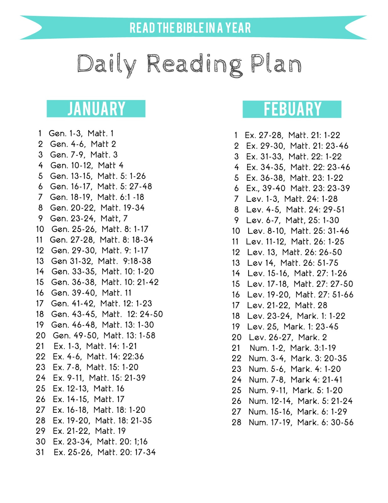 The Kitkat Studio: Free Printable // One Year Bible Reading Plan pertaining to Free Printable Bible Reading Schedule