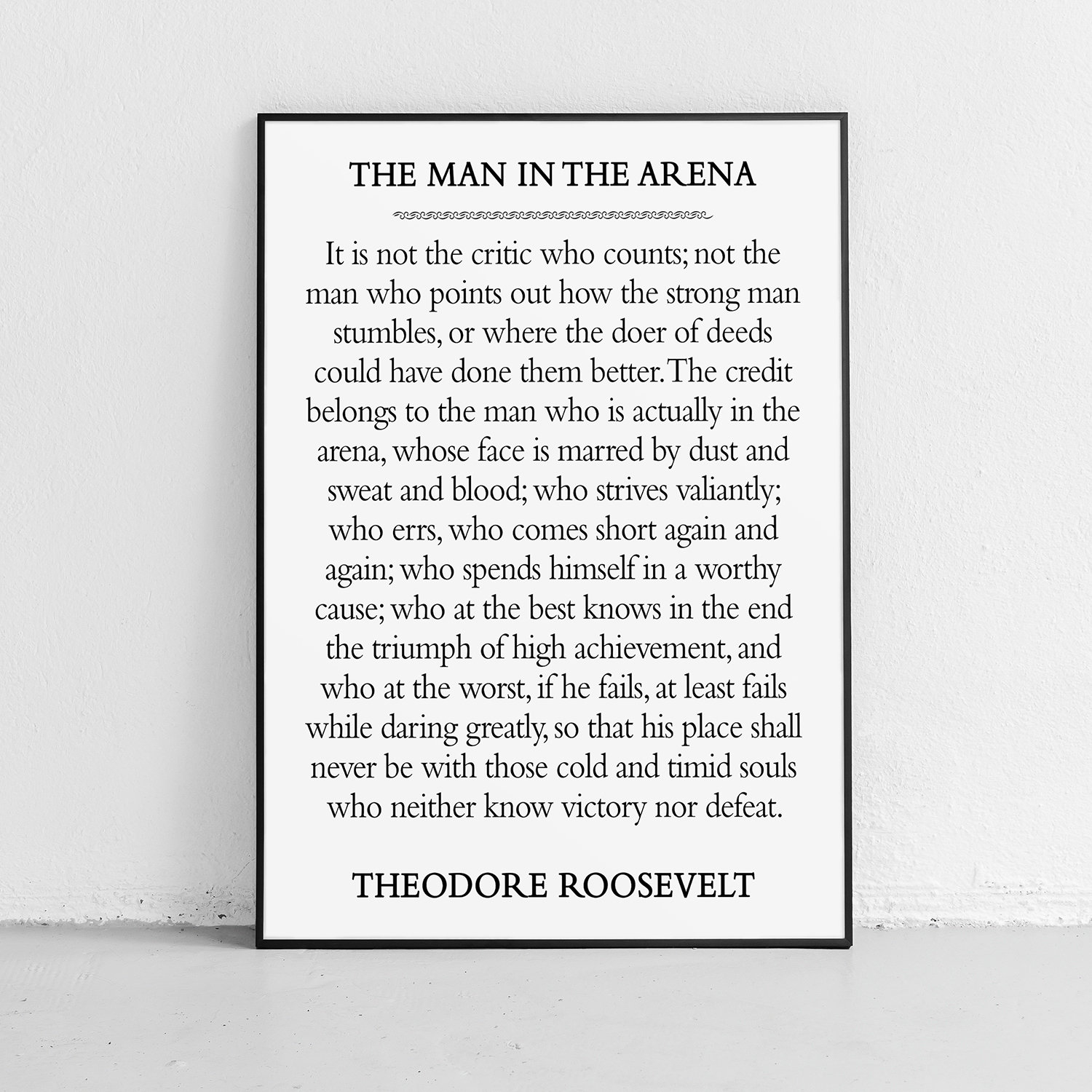 The Man In The Arena Motivational Unframed Poster Or Print within Man in the Arena Printable