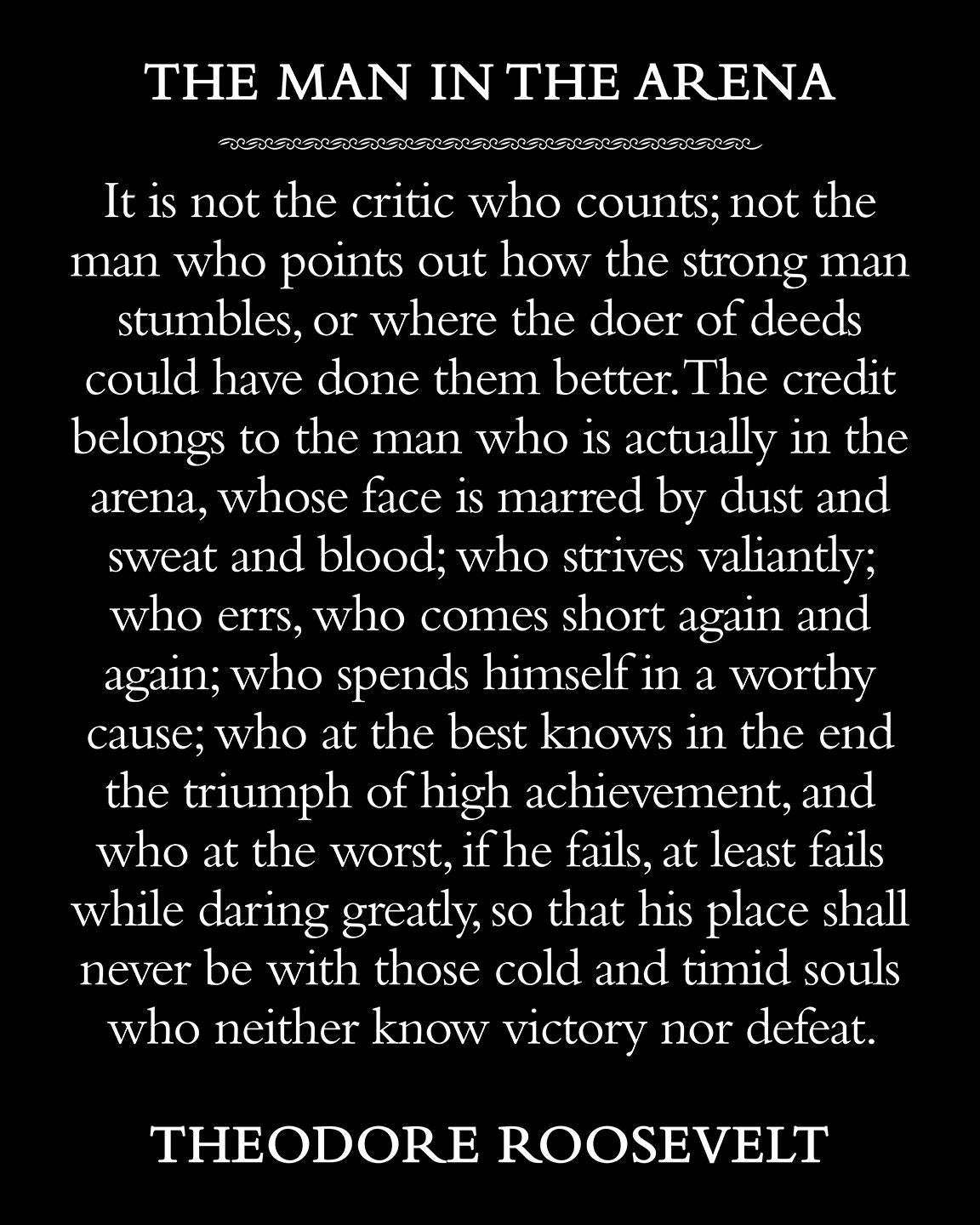 The Man In The Arena Quotetheodore Roosevelt Printable Instant with regard to Printable Man in the Arena Quote