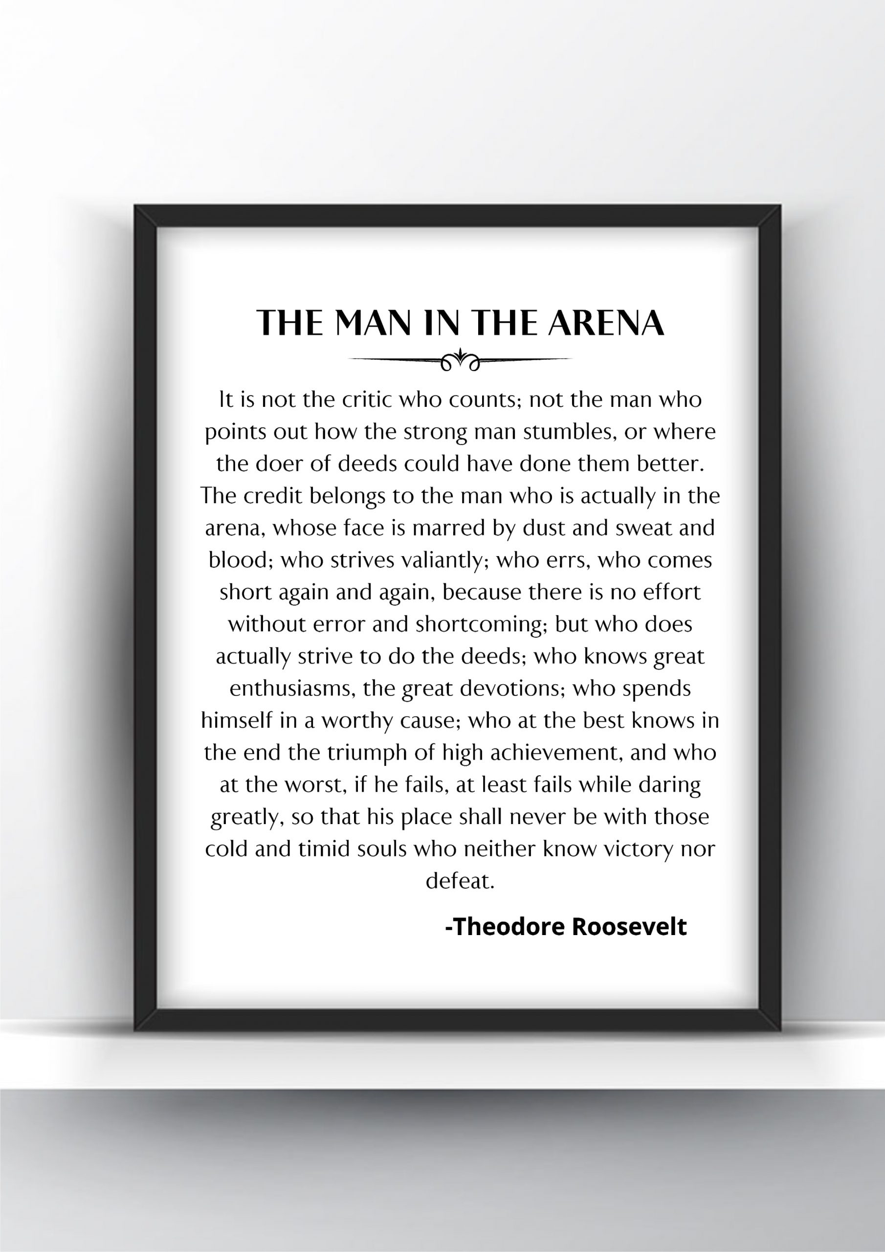 The Man In The Arena Speechtheodore Roosevelt Poster in Man In The Arena Printable