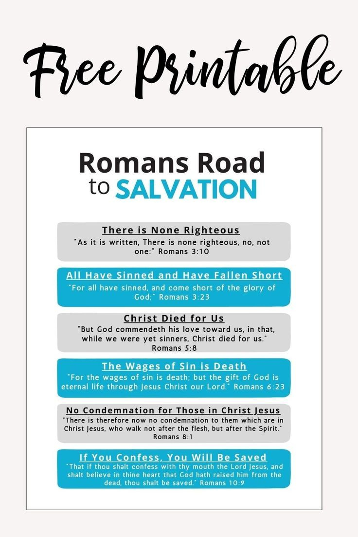 The Romans Road To Salvation Free Printable intended for Free Printable Romans Road to Salvation
