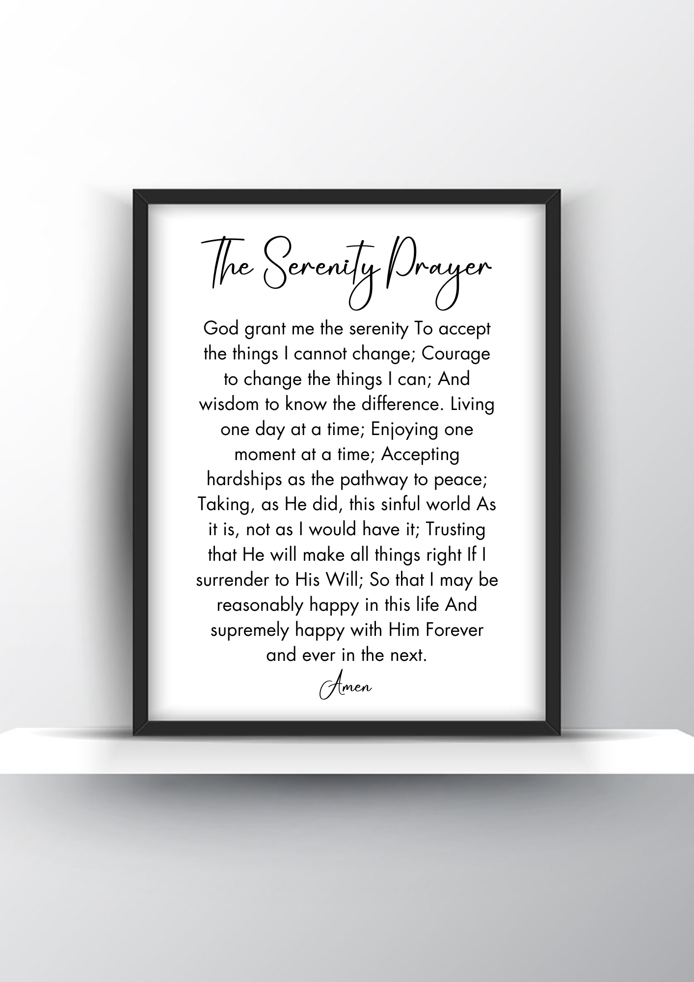 The Serenity Prayer Printable Wall Art - Christian Wall Art intended for Printable Black And White Serenity Prayer
