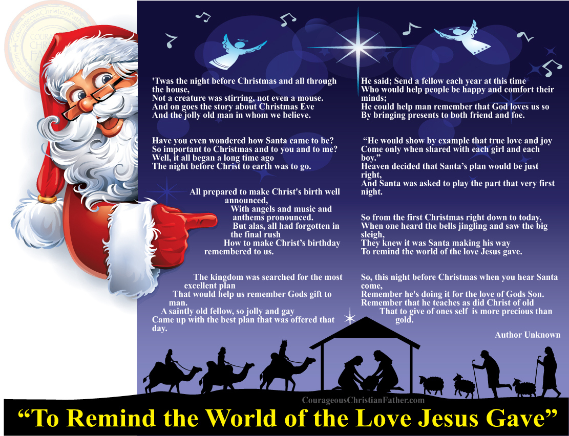 To Remind The World Of The Love Jesus Gave - Courageous Christian pertaining to Twas The Night Before Christmas Christian Version Printable