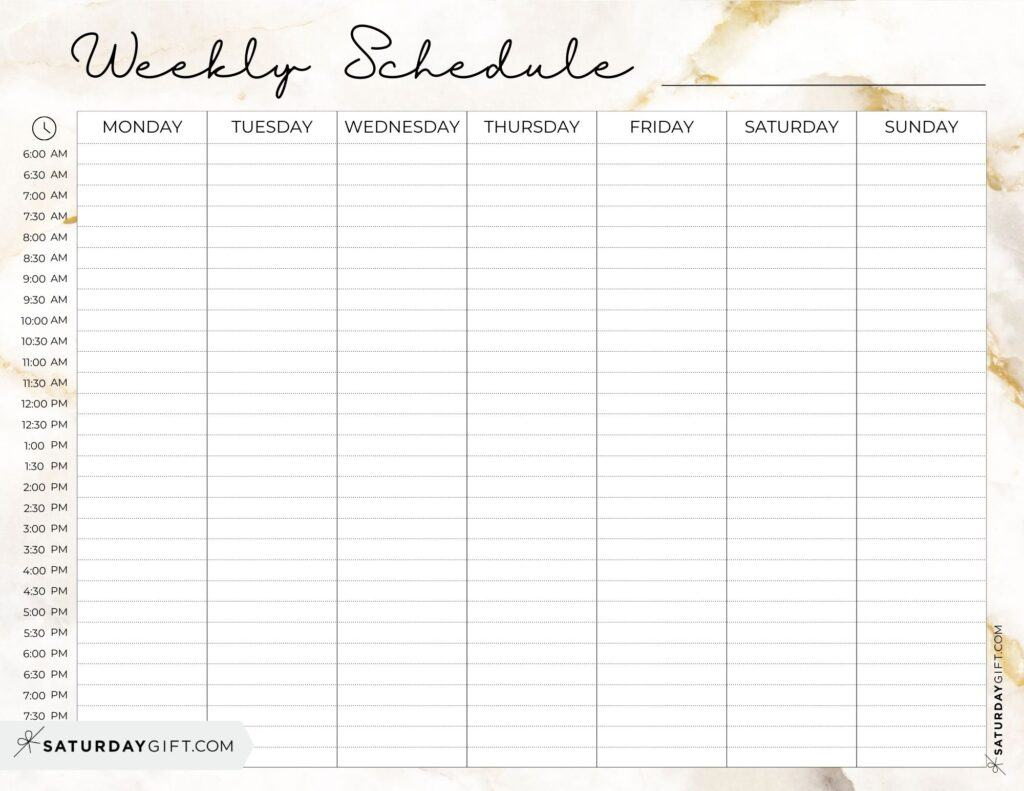 Weekly Planner Printable - 39 Cute Free Weekly Calendar Templates in Printable Weekly Schedule With Hours