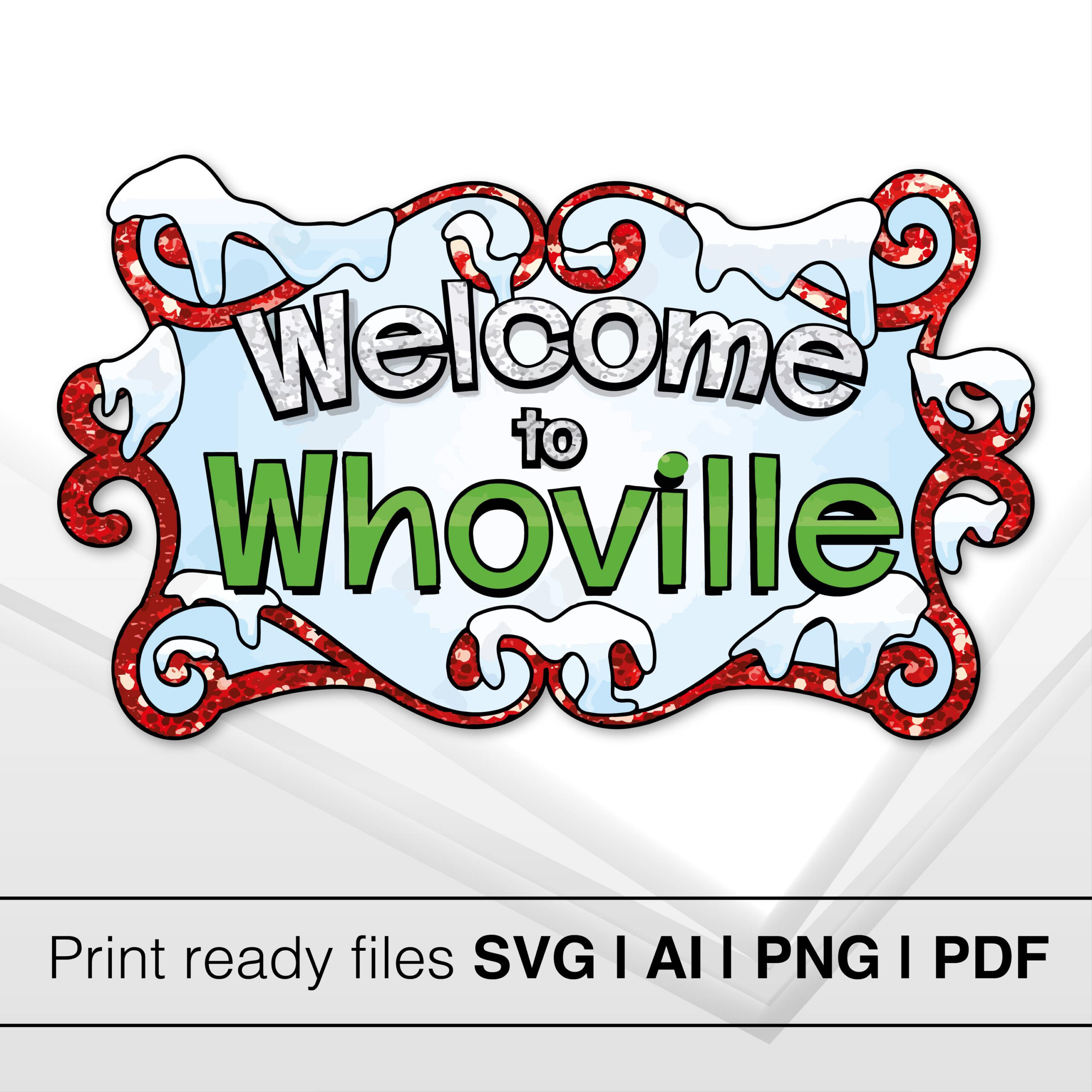 Welcome To Whoville Christmas Svg | Instant Download | Grinch Face inside Welcome to Whoville Sign Printable