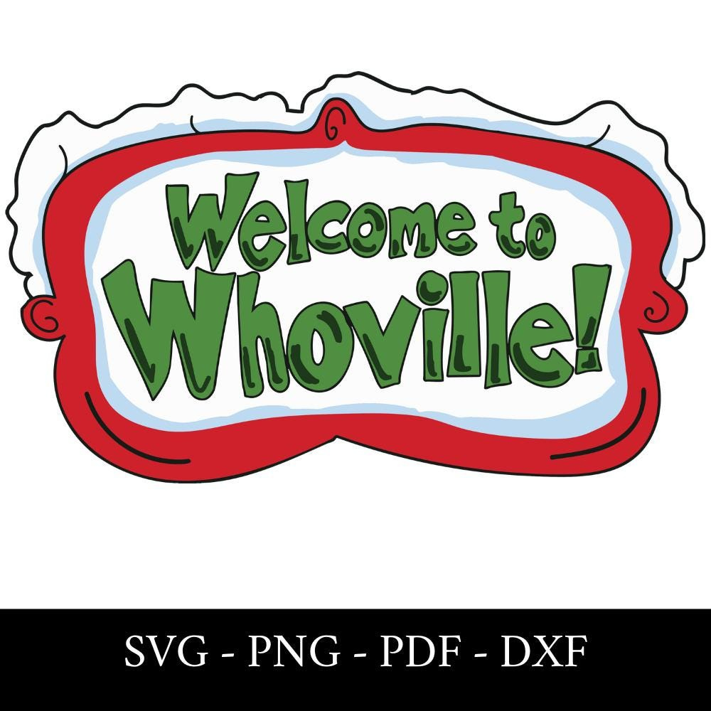 Welcome To Whoville Sign Svg | Cindy Lou Who Street Sign | Grinch pertaining to Welcome To Whoville Sign Printable