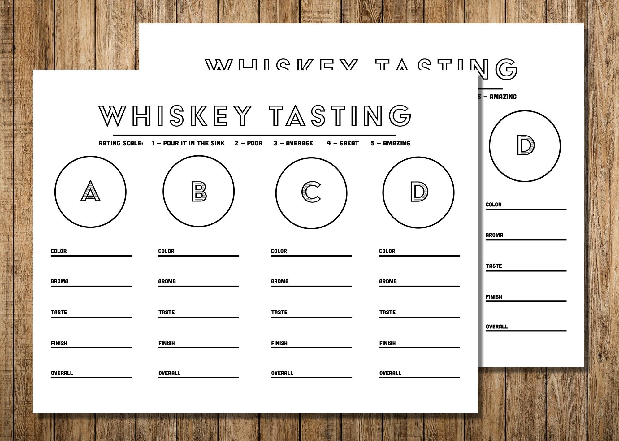 Whiskey Tasting Score Sheet: Printable Pdf - Etsy with regard to Free Printable Whiskey Tasting Sheet Template