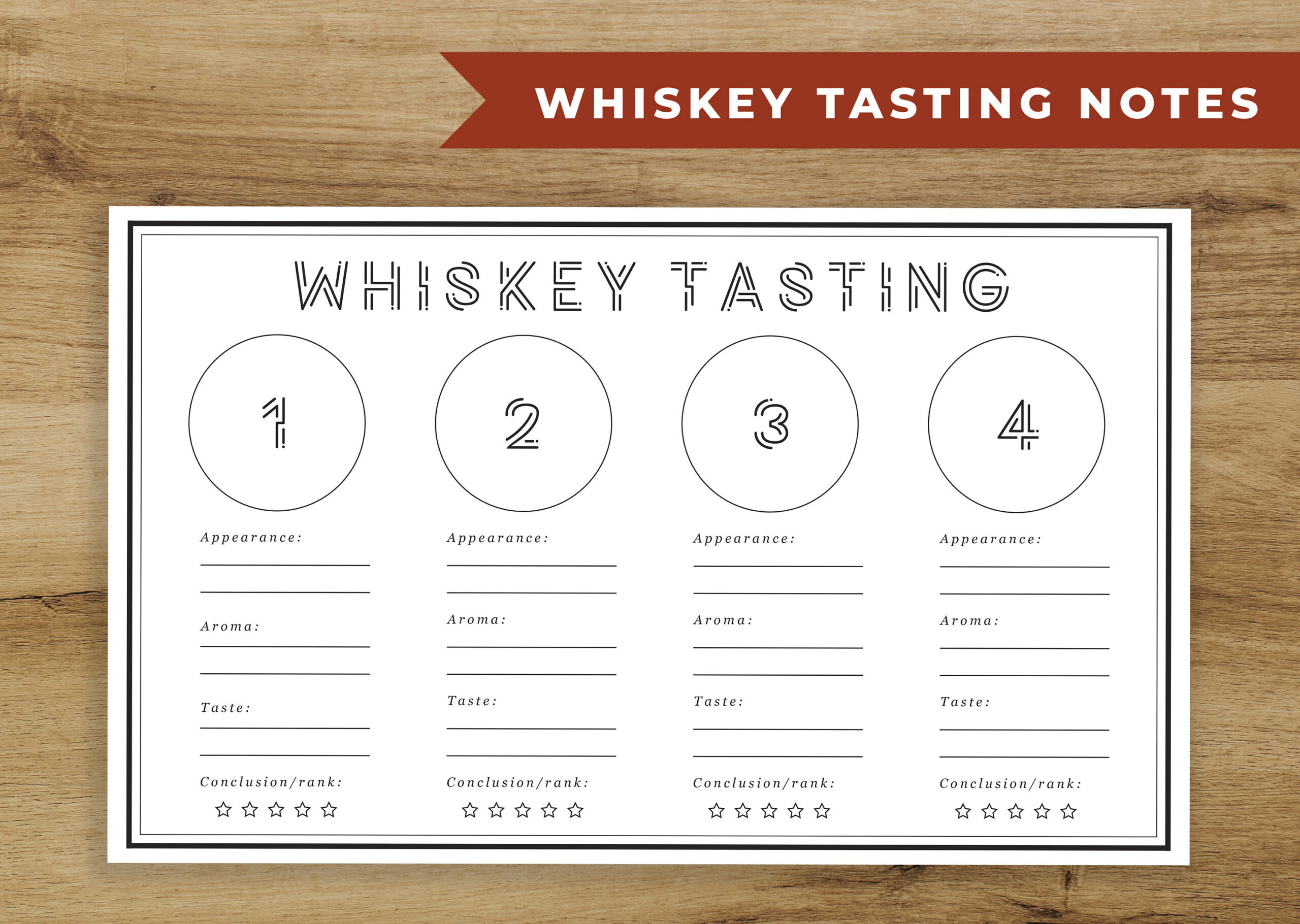 Whisky Tasting Tischset, Druckbare Whisky Tasting Score Card in Free Printable Whiskey Tasting Sheet Template