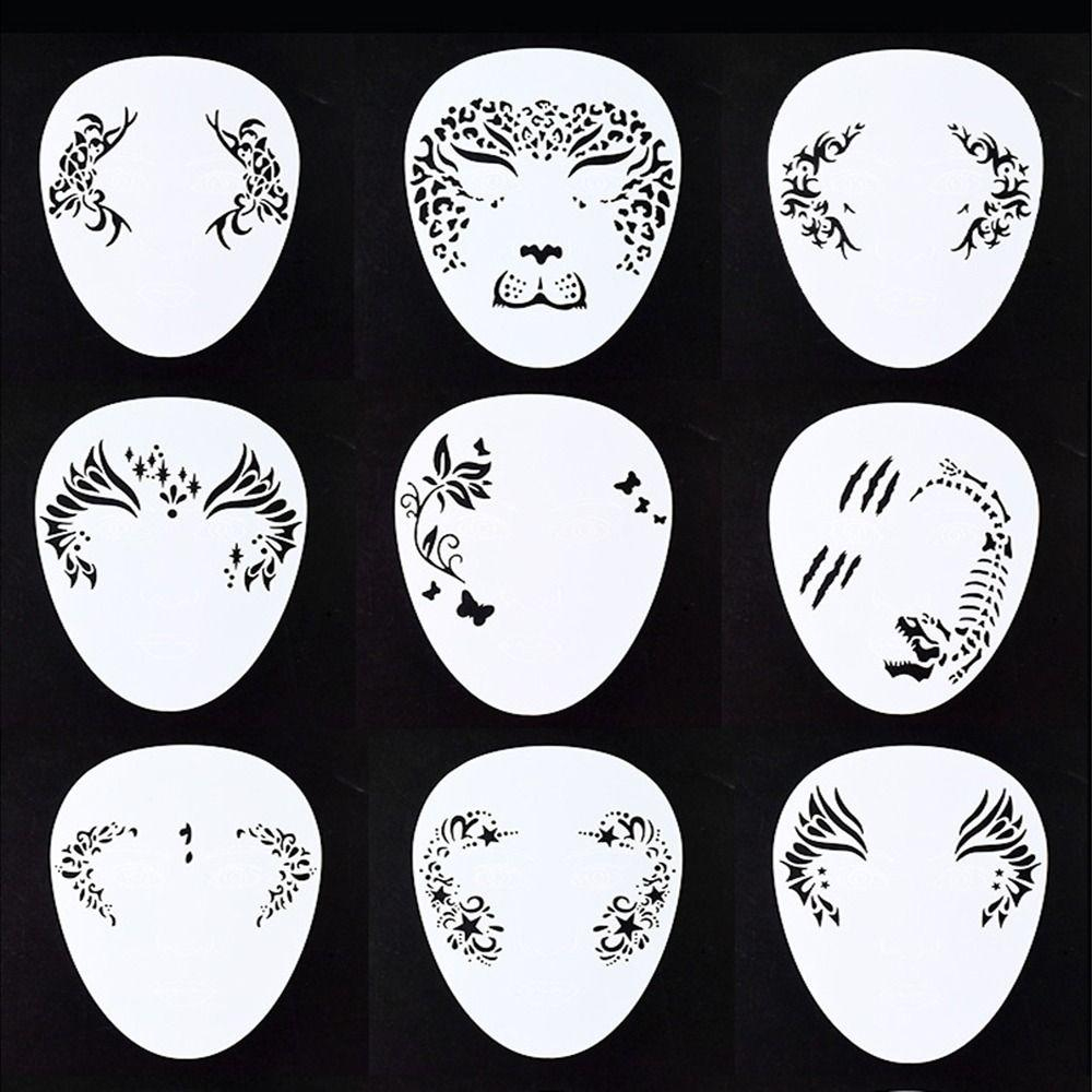 White Body Painting Stencils Animal Print Face Tattoo Face Paint Template Party Makeup Stamps with Free Face Painting Stencils Printable