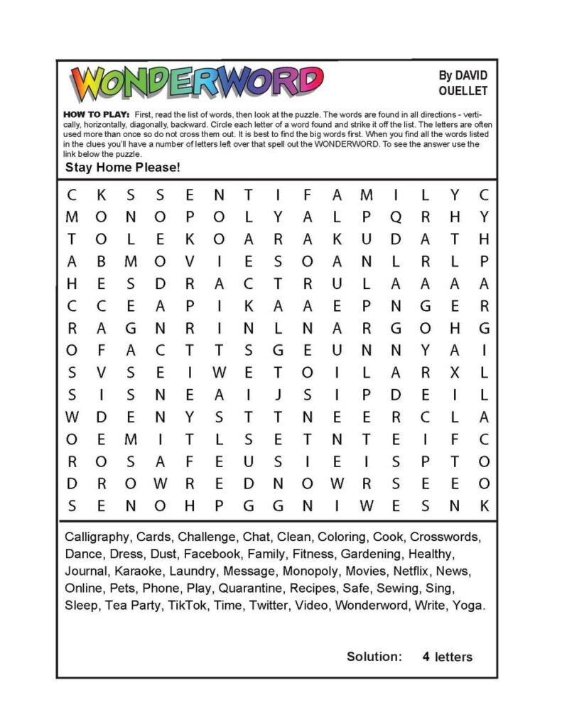 Wonderword Puzzles Printable - Printable Party Favors for Free Printable Wonderword Word Puzzles
