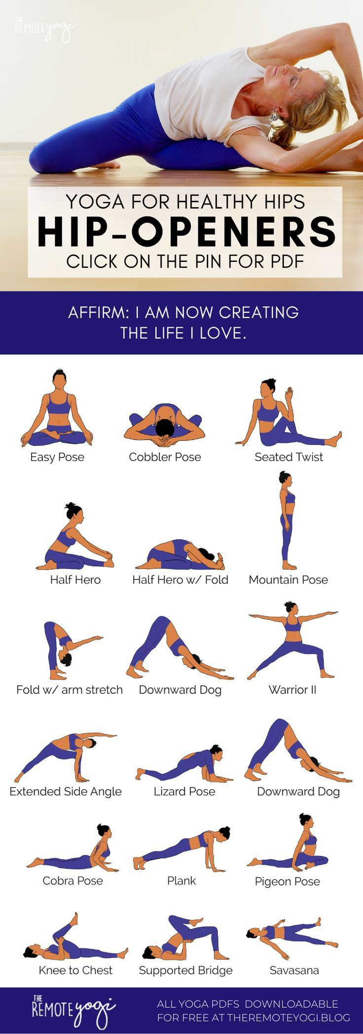 Yoga For Healthy, Open Hips - Printable Pdf with regard to Printable Hip Strengthening Exercises