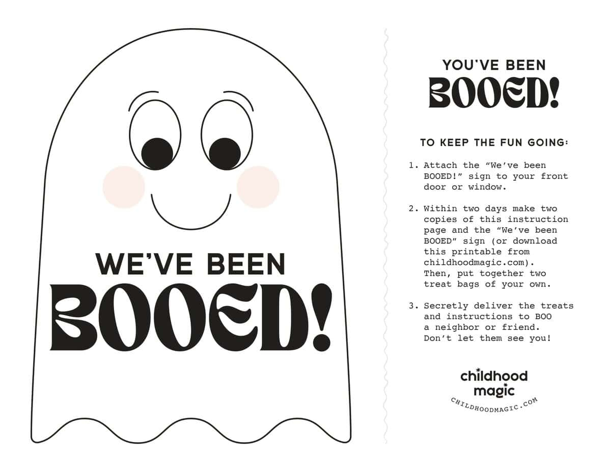 You'Ve Been Booed! (Free Printable) - Childhood Magic regarding You'Ve Been Booed Free Printable Black And White
